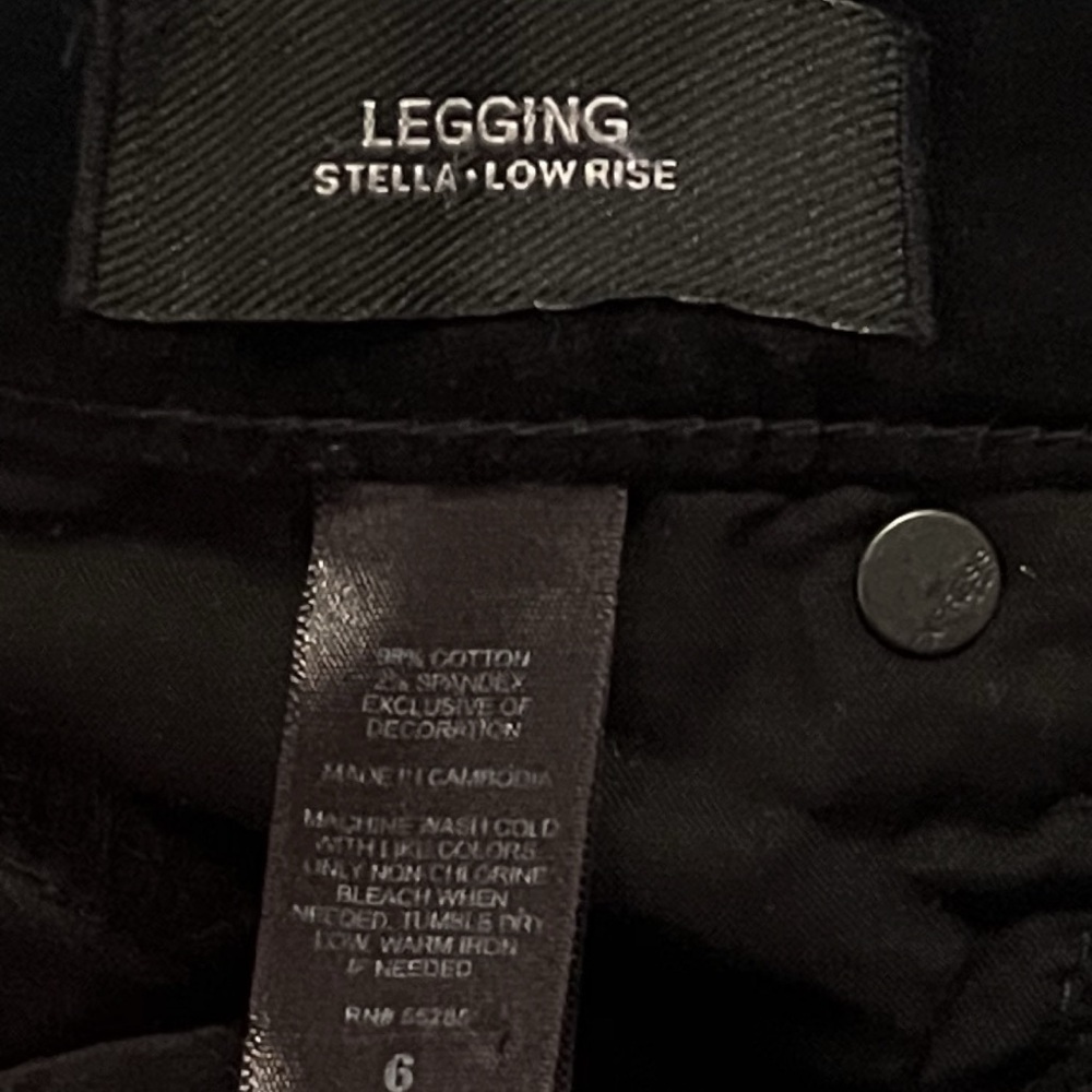 Express Stella Low Rise Velour Legging Skinny Pants Solid Black Size 6 Pockets - Picture 6 of 7